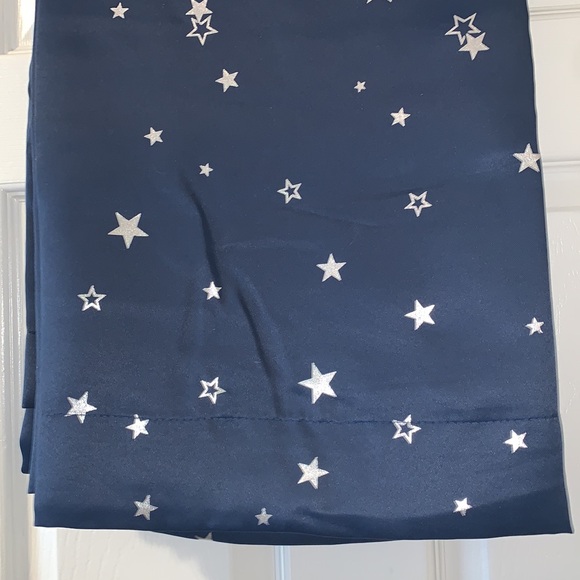 Half Moon Blue w Silver Stars 52”x84” Room Darkening  Insulated Curtains NEW - Picture 4 of 17